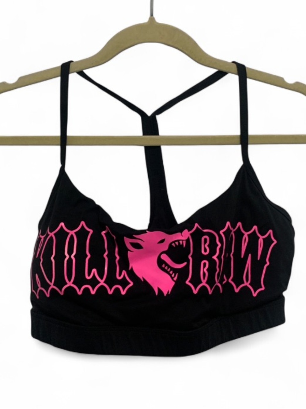 Kill Crew Black and Hot Pink Graphic Sports Bra
